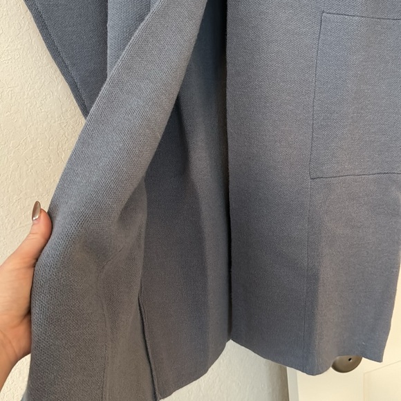 Long Button closure steel blue carnigan - Picture 6 of 7